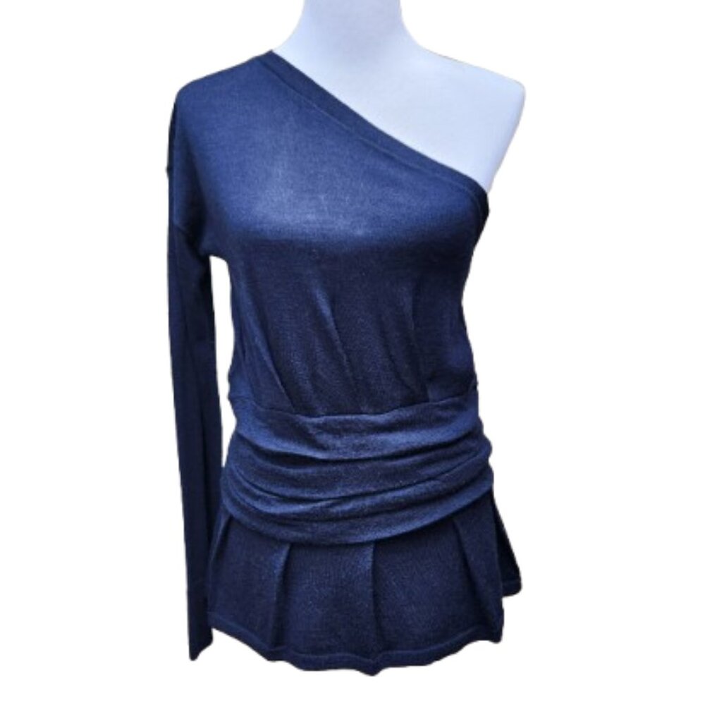 Treasure & Bond Navy Blue One-shoulder Peplum Sweater Wool Cashmere Nordstrom